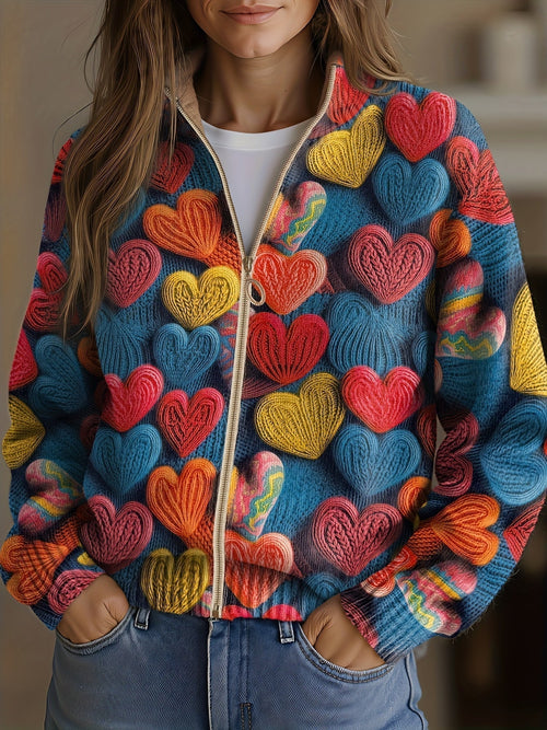 Carla - Cardigan mit Herzchen-Muster
