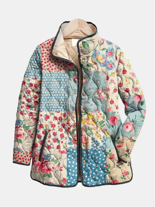Gwenora - Gesteppte Jacke im Blumen-Patchwork