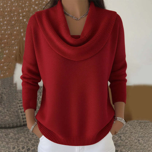 Claudia - Pullover mit Wasserfallkragen