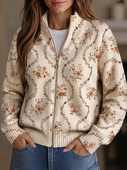 Helena - Cardigan mit zartem Blumenmuster
