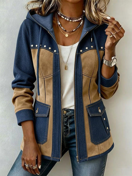 Britta - Colourblock-Kapuzenjacke