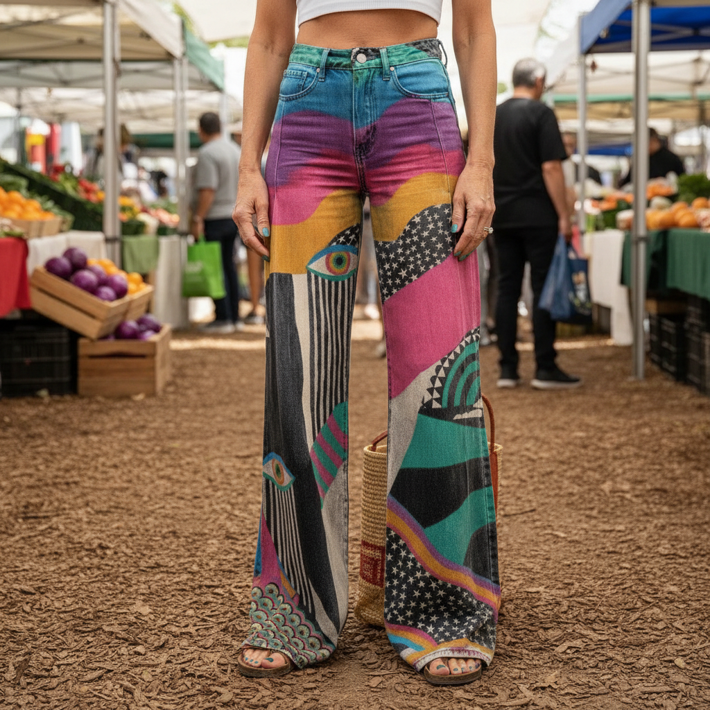 Anja - Lockere Boho-Hose im Vintage-Look