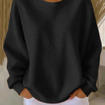 Alexandra - Pullover mit weitem Kragen in Schwarz
