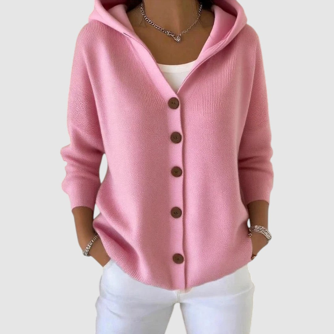 Yvonne | Damen Baumwollcardigan - Rosa