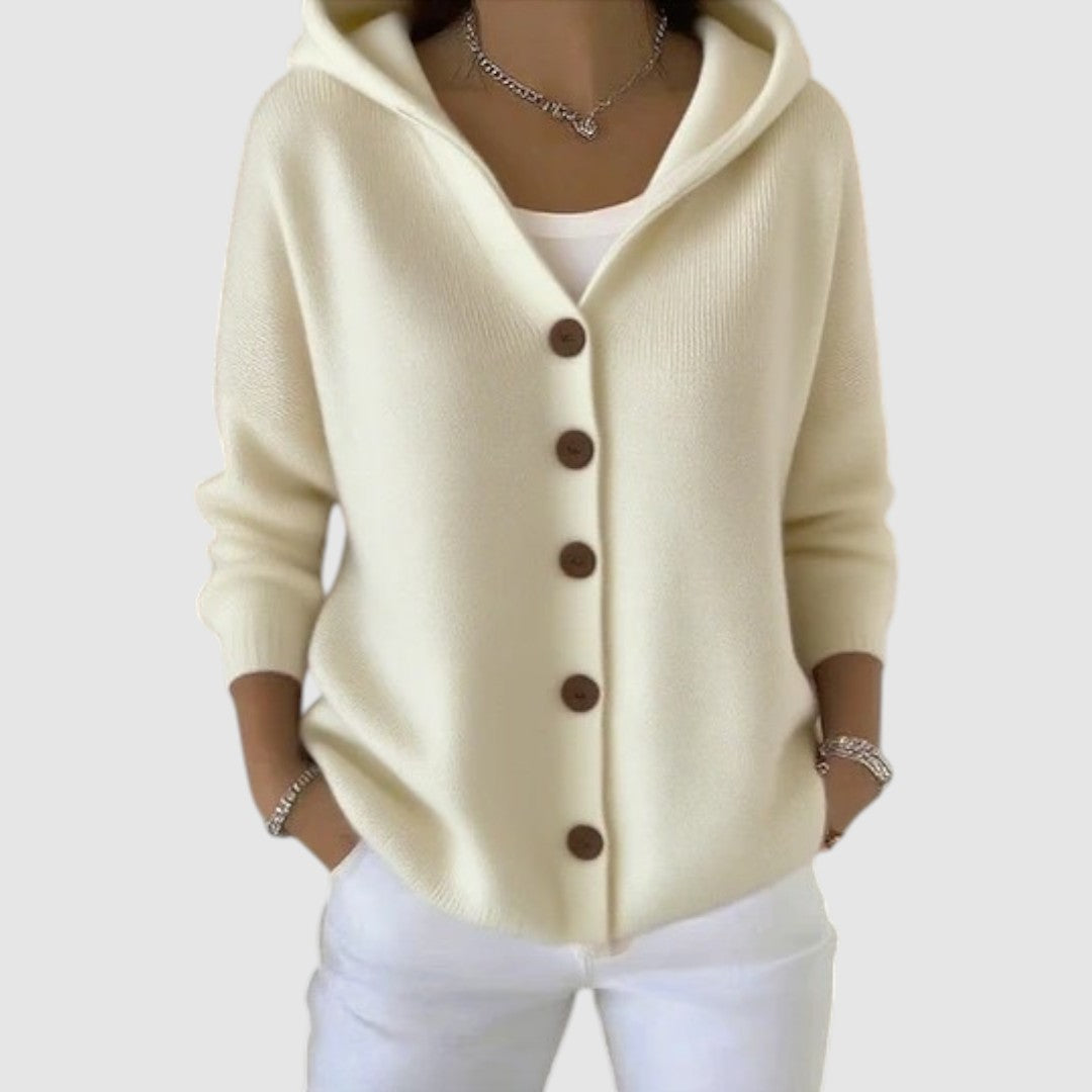 Yvonne | Damen Baumwollcardigan - Beige