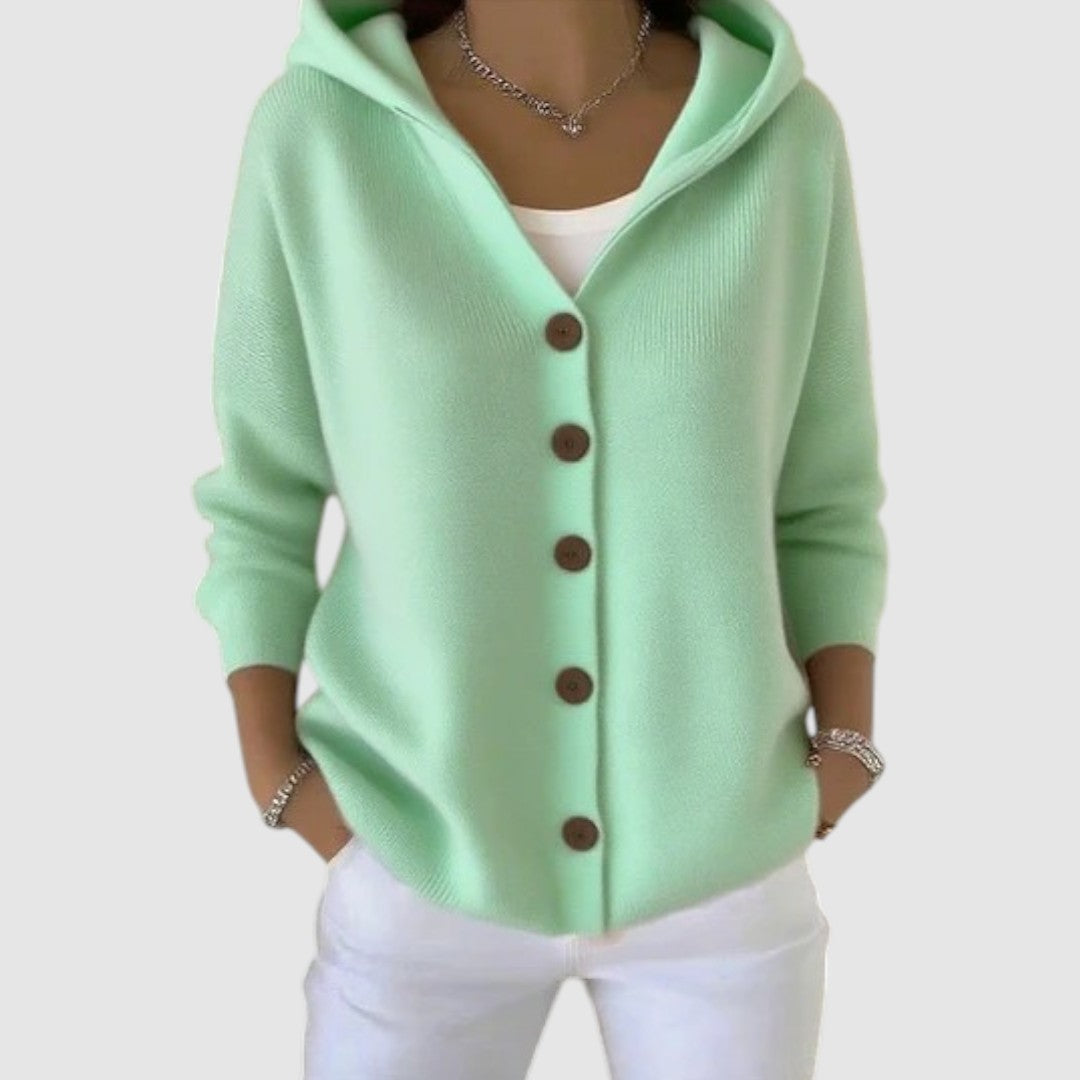 Yvonne | Damen Baumwollcardigan - Grün