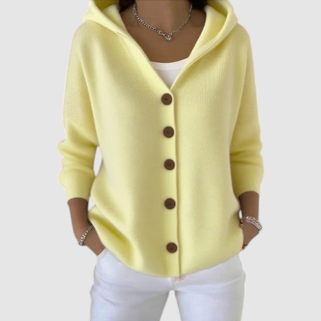 Yvonne | Damen Baumwollcardigan - Gelb