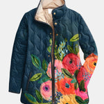 Amaya - Gesteppte Jacke mit Vintage-Blumendruck