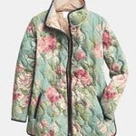 Delphine - Gesteppte Jacke mit Retro-Blumenmuster