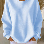 Alexandra - Pullover mit weitem Kragen in Himmelblau