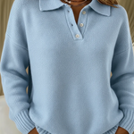 Stefanie - Pullover mit Polokragen in Blau
