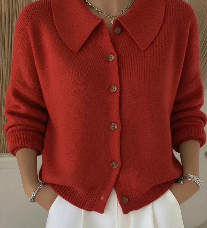 Tanja - Klassische Strickjacke in Rot