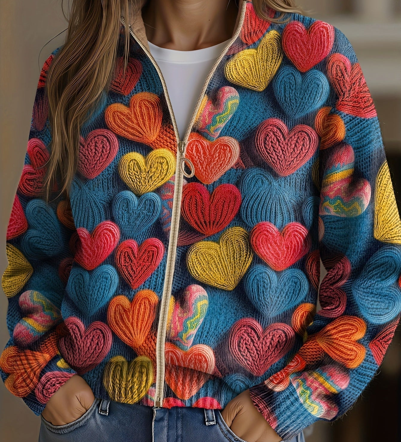 Carla - Cardigan mit Herzchen-Muster