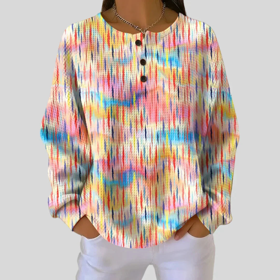 Katja - Bunter Pullover mit Tropfen-Muster