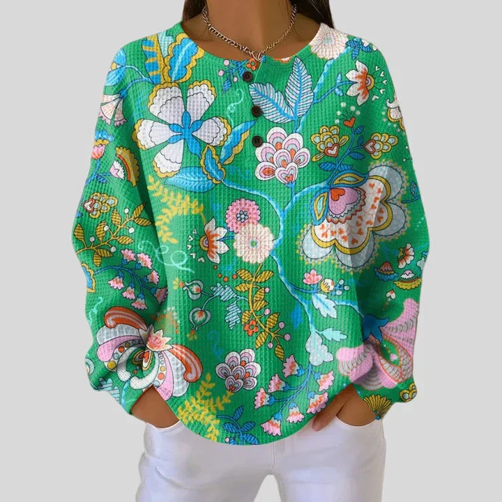 Jessica - Pullover mit Ethno-Blumen-Print