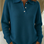 Stefanie - Pullover mit Polokragen in Marineblau