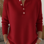 Yvonne - Pullover mit Knopfleiste in Rot