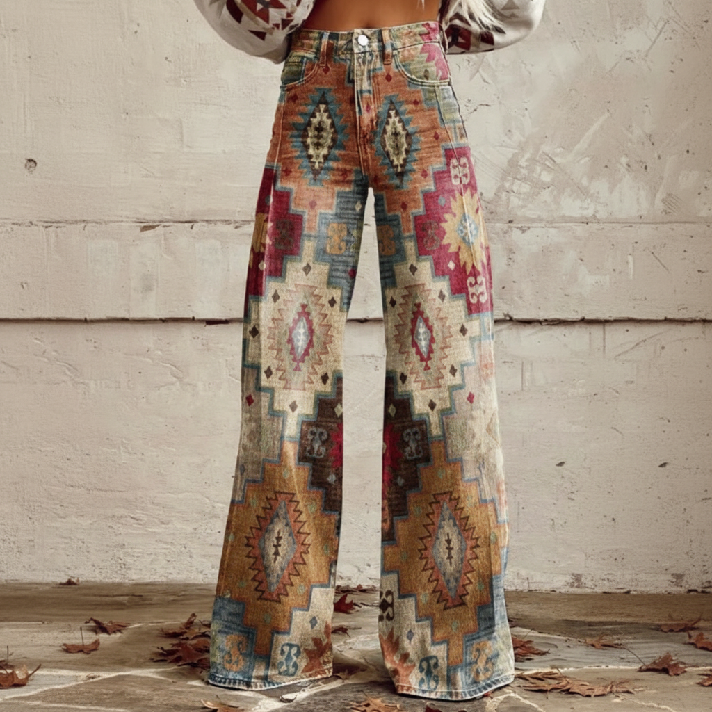 Tanja - Boho-Hose mit Retro-Muster
