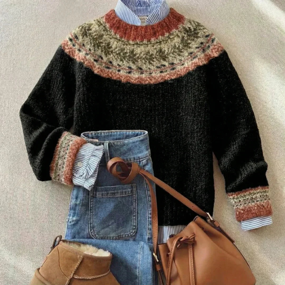 ELVARA - Schicker Vintage-Strickpullover