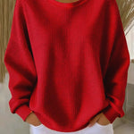 Alexandra - Pullover mit weitem Kragen in Rot