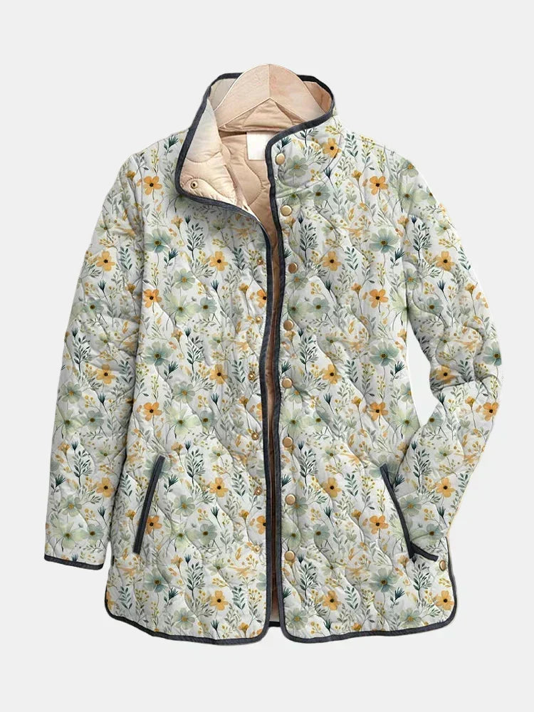 Elowynn - Gesteppte Jacke mit Blumendruck
