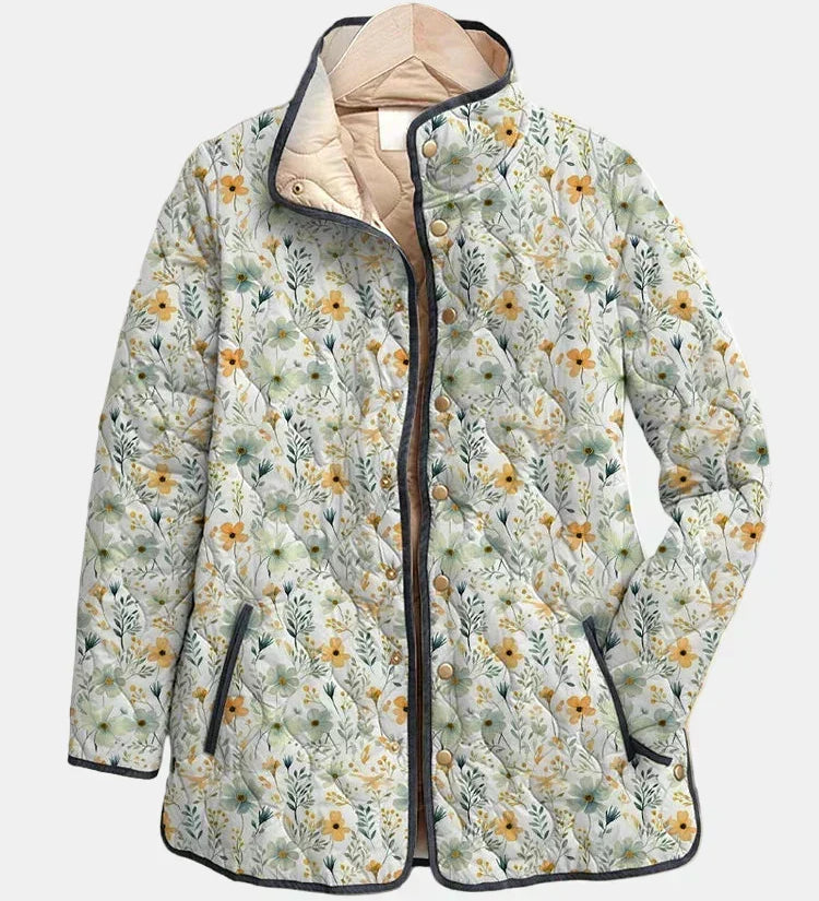 Elowynn - Gesteppte Jacke mit Blumendruck