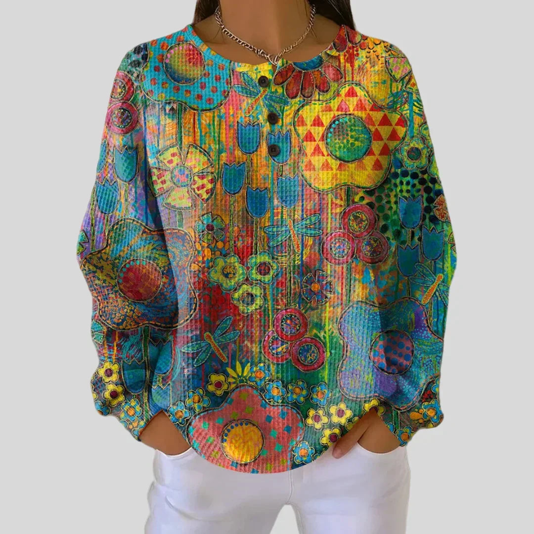 Alexandra - Bunter Pullover mit Blumen-Print