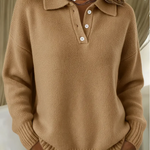 Stefanie - Pullover mit Polokragen in Camel