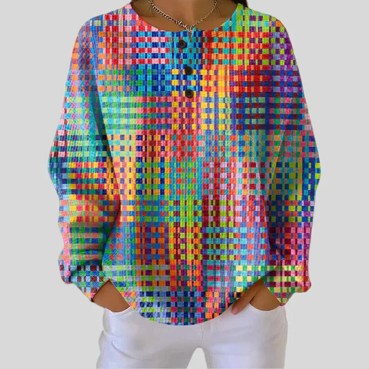 Anna - Pullover mit buntem Karo-Design