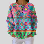 Sabrina - Pullover mit floralen Streifen