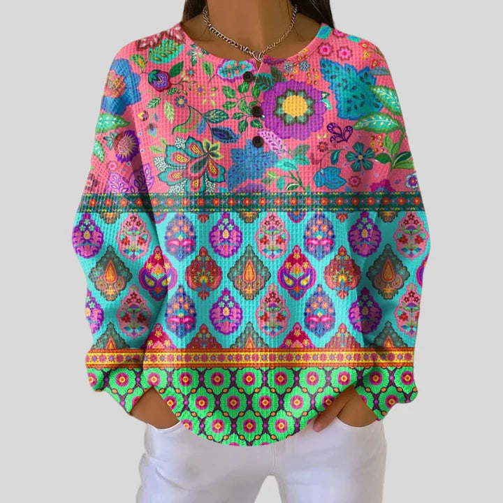 Sabrina - Pullover mit floralen Streifen