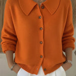 Tanja - Klassische Strickjacke in Orange