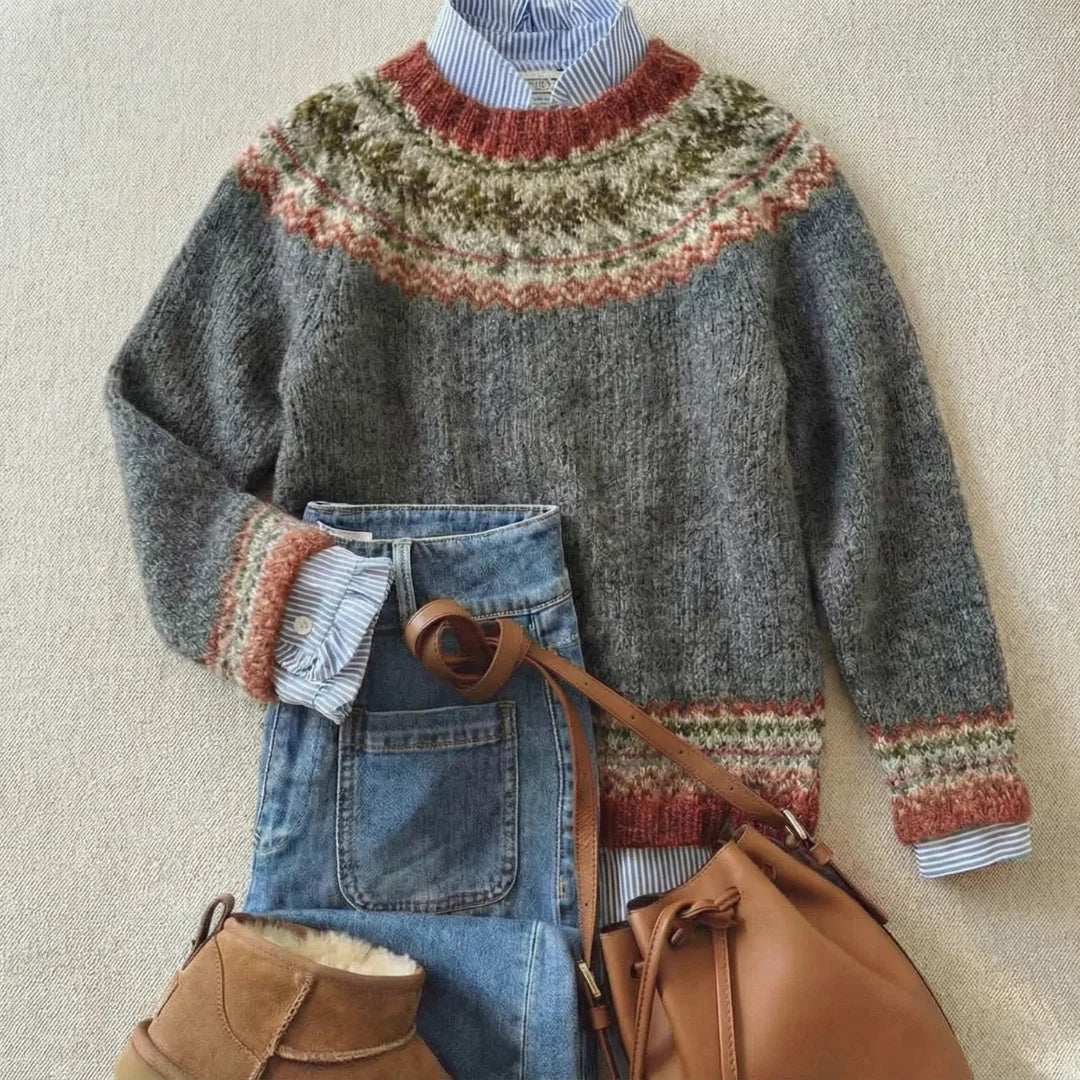 MARVÉN - Klassischer Vintage-Strickpullover
