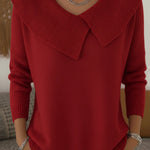 Katrin - Pullover mit auffälligem Kragen in Rot