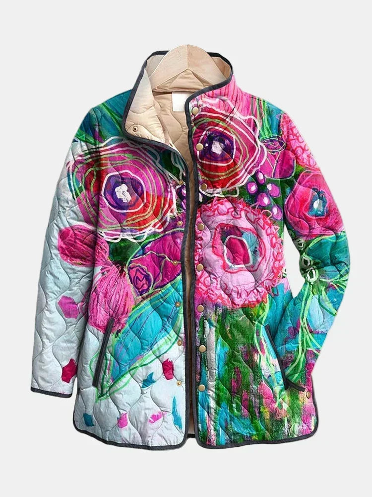 Ivelda - Gesteppte Jacke mit Blumenmuster