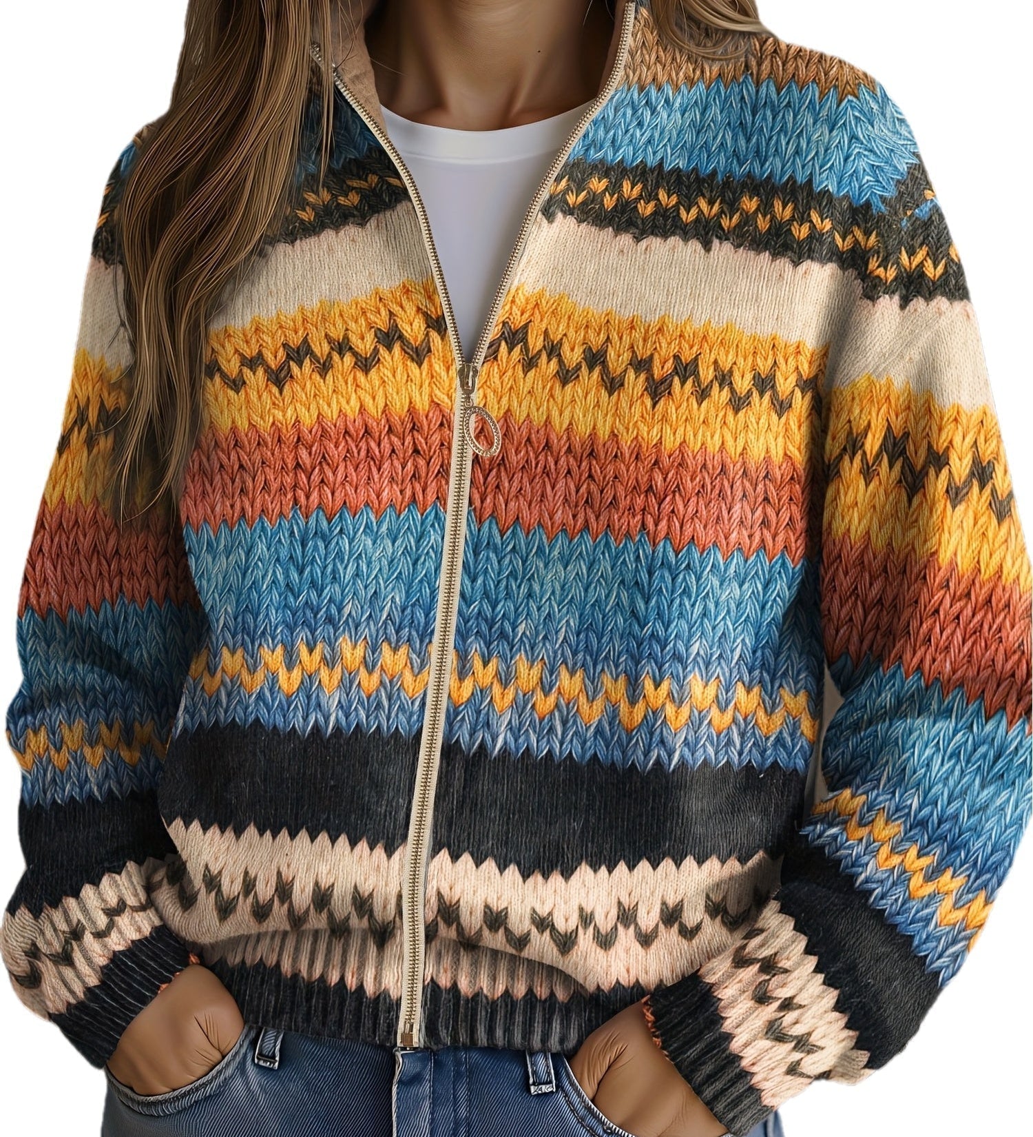 Sofia - Cardigan im Zickzack-Design