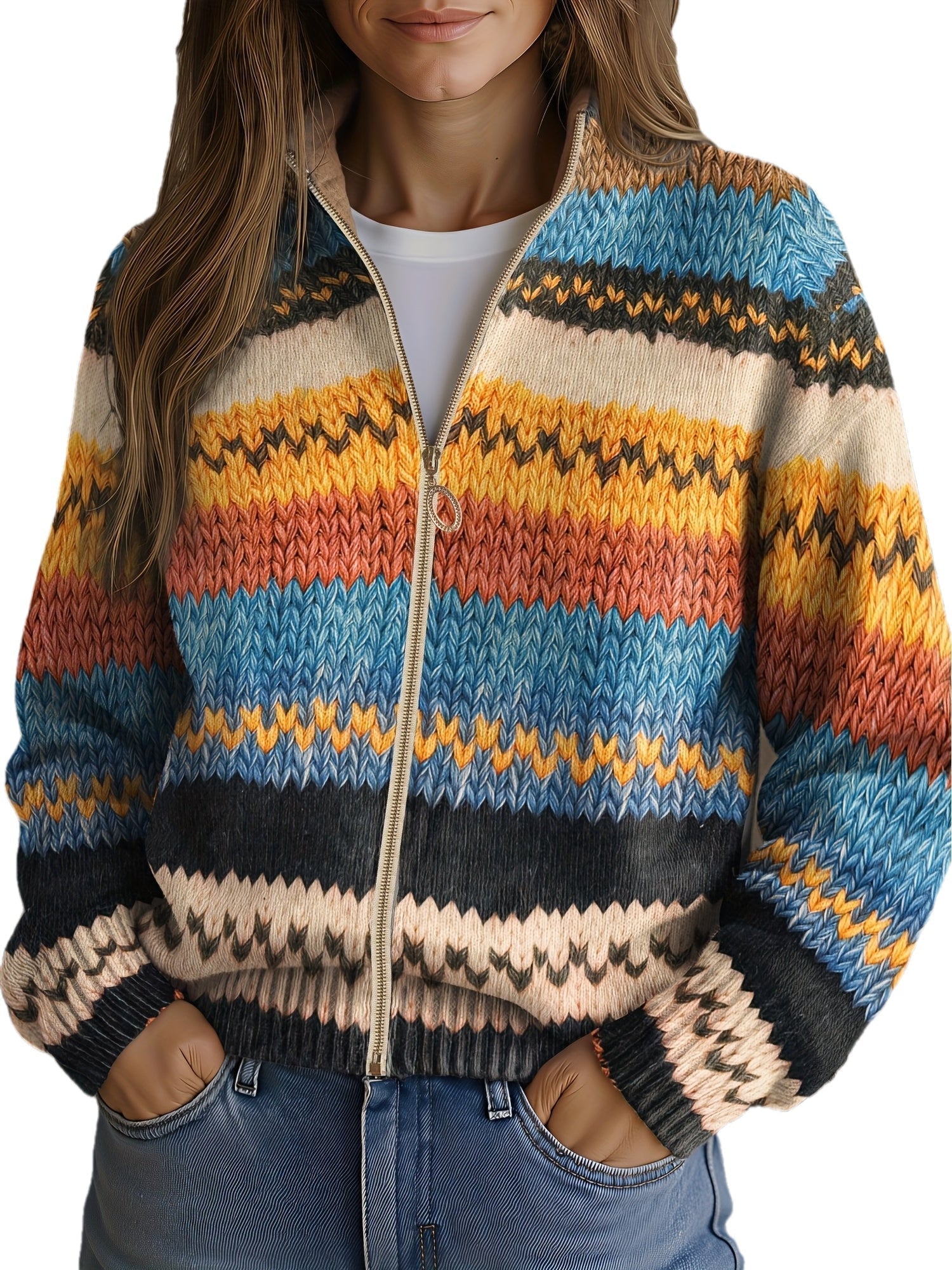 Sofia - Cardigan im Zickzack-Design