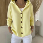 Julia - Strickjacke mit Kapuze in Gelb