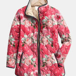 Laverne - Charmante gesteppte Jacke mit rosa Blumendruck