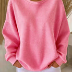 Alexandra - Pullover mit weitem Kragen in Rosa