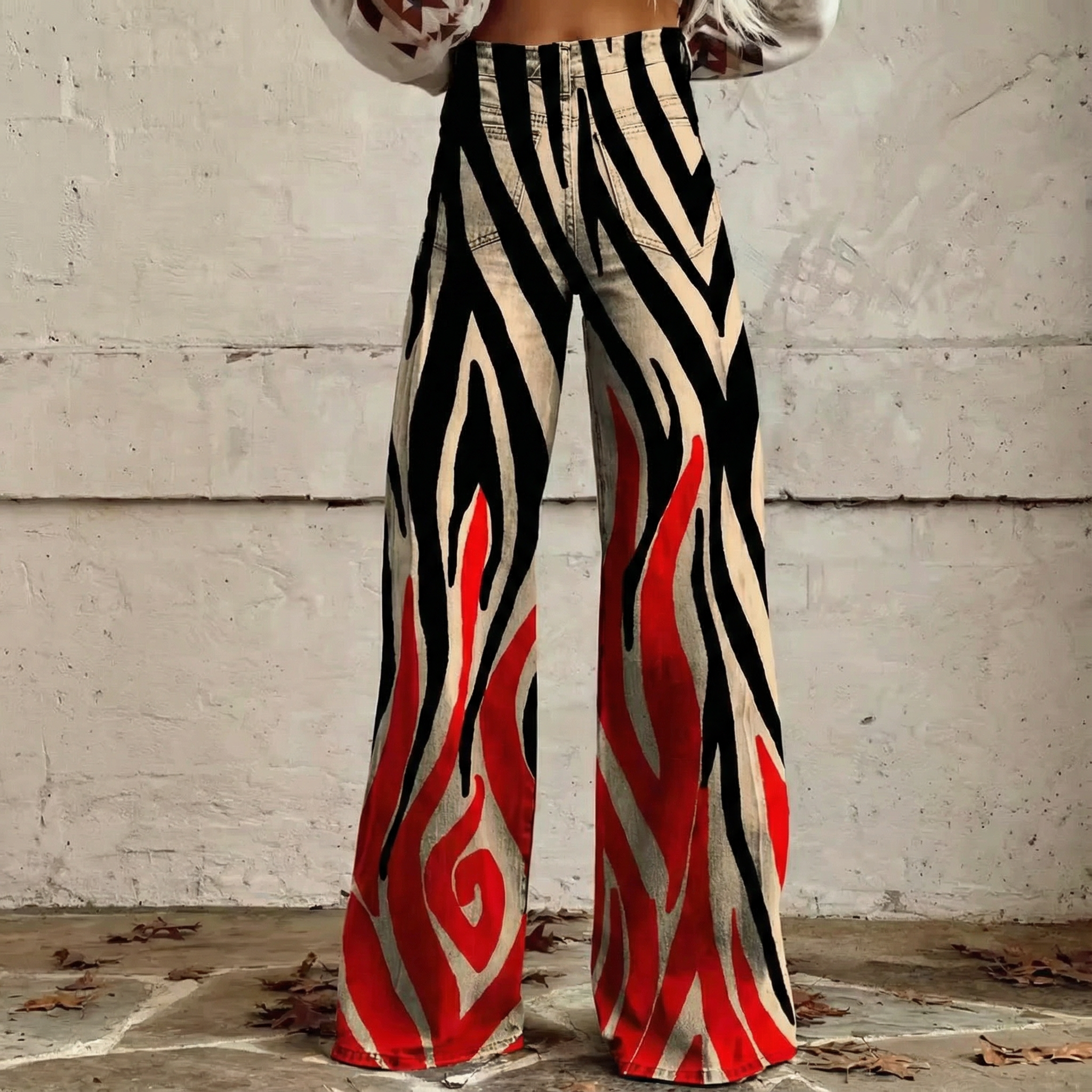 Alexandra - Boho-Hose mit hoher Taille und Muster