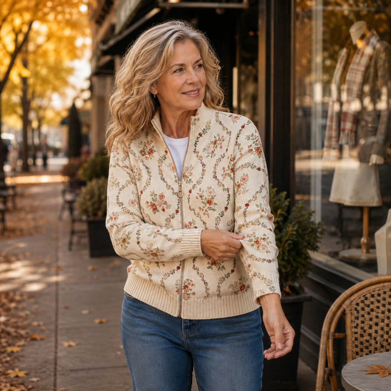 Helena - Cardigan mit zartem Blumenmuster