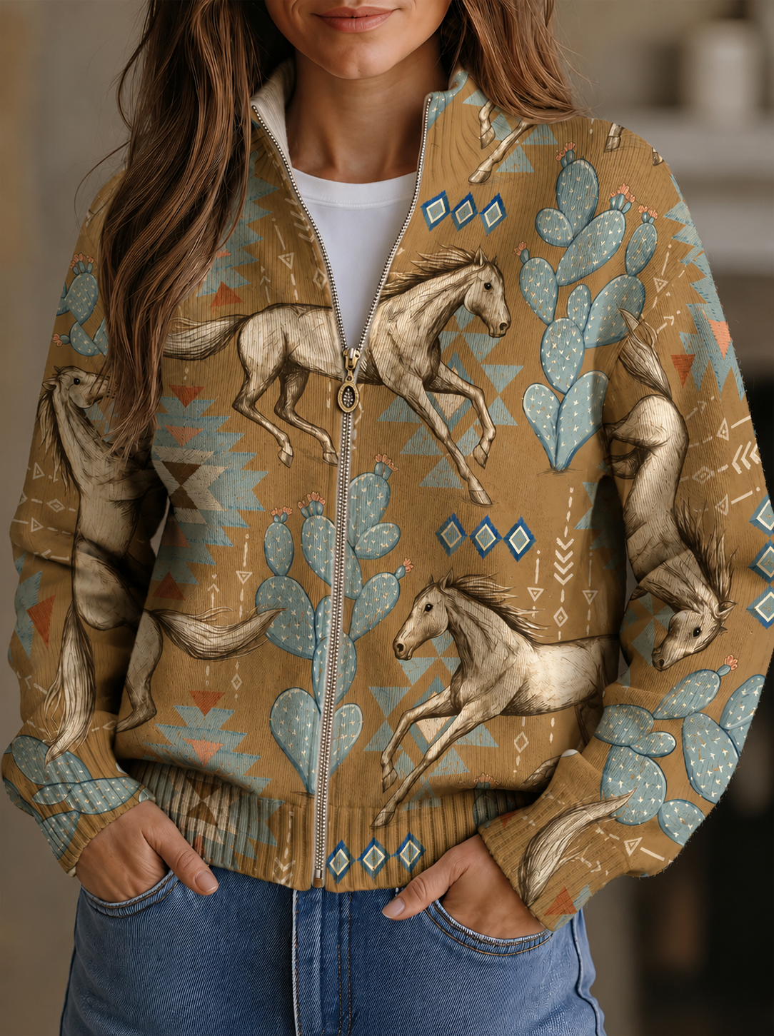 Rieke - Cardigan mit Blüten-Muster