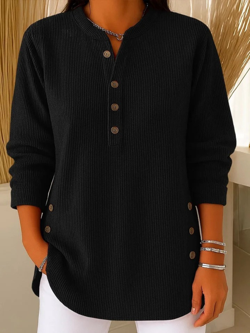 Kerstin - Pullover mit Rundhalsausschnitt in Schwarz