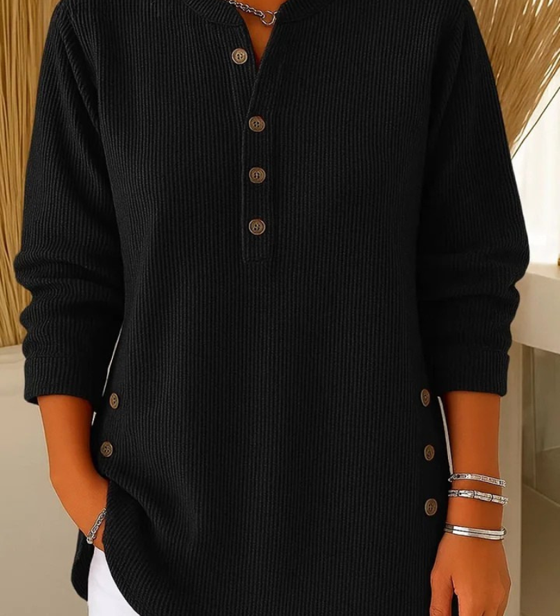 Kerstin - Pullover mit Rundhalsausschnitt in Schwarz