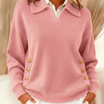 Michaela - Pullover mit Kragen in Rosa