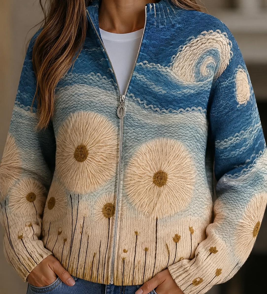 Franka - Cardigan mit Pusteblumen-Muster