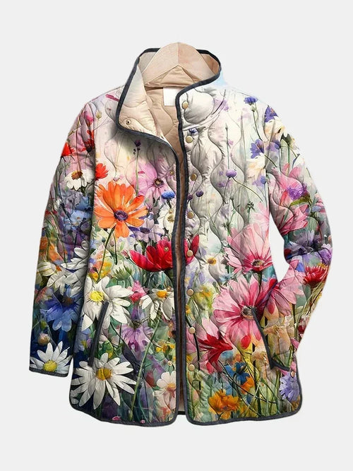 Roswyn - Charmante gesteppte Jacke mit Vintage-Blumendruck