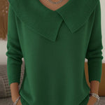 Katrin - Pullover mit auffälligem Kragen in Grün