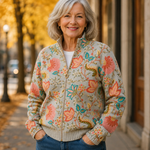 Juliane - Cardigan mit Blumengarten-Muster